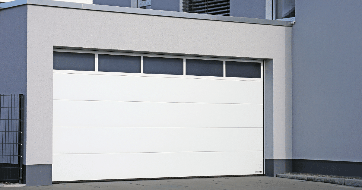 garage door with windows