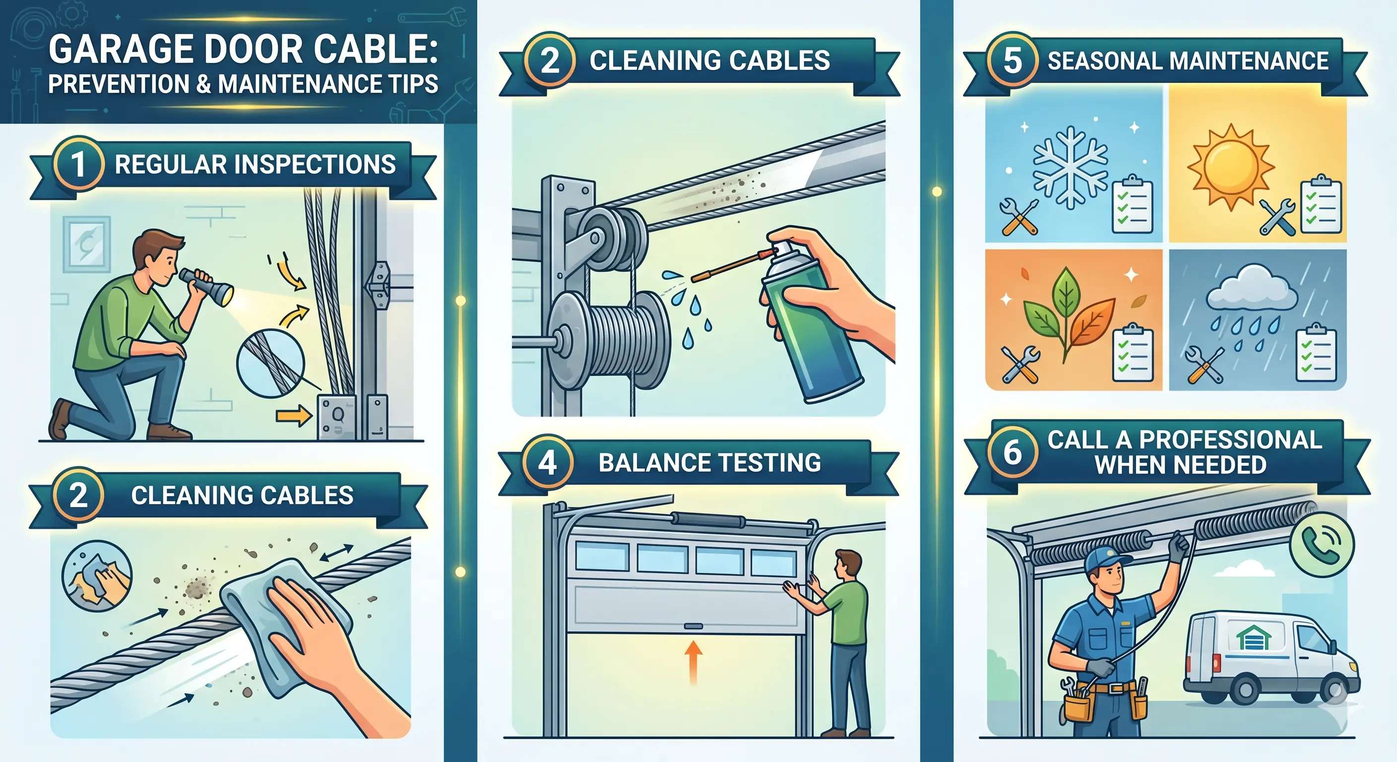 Broken Garage Door Cable Prevention and Maintenance Tips