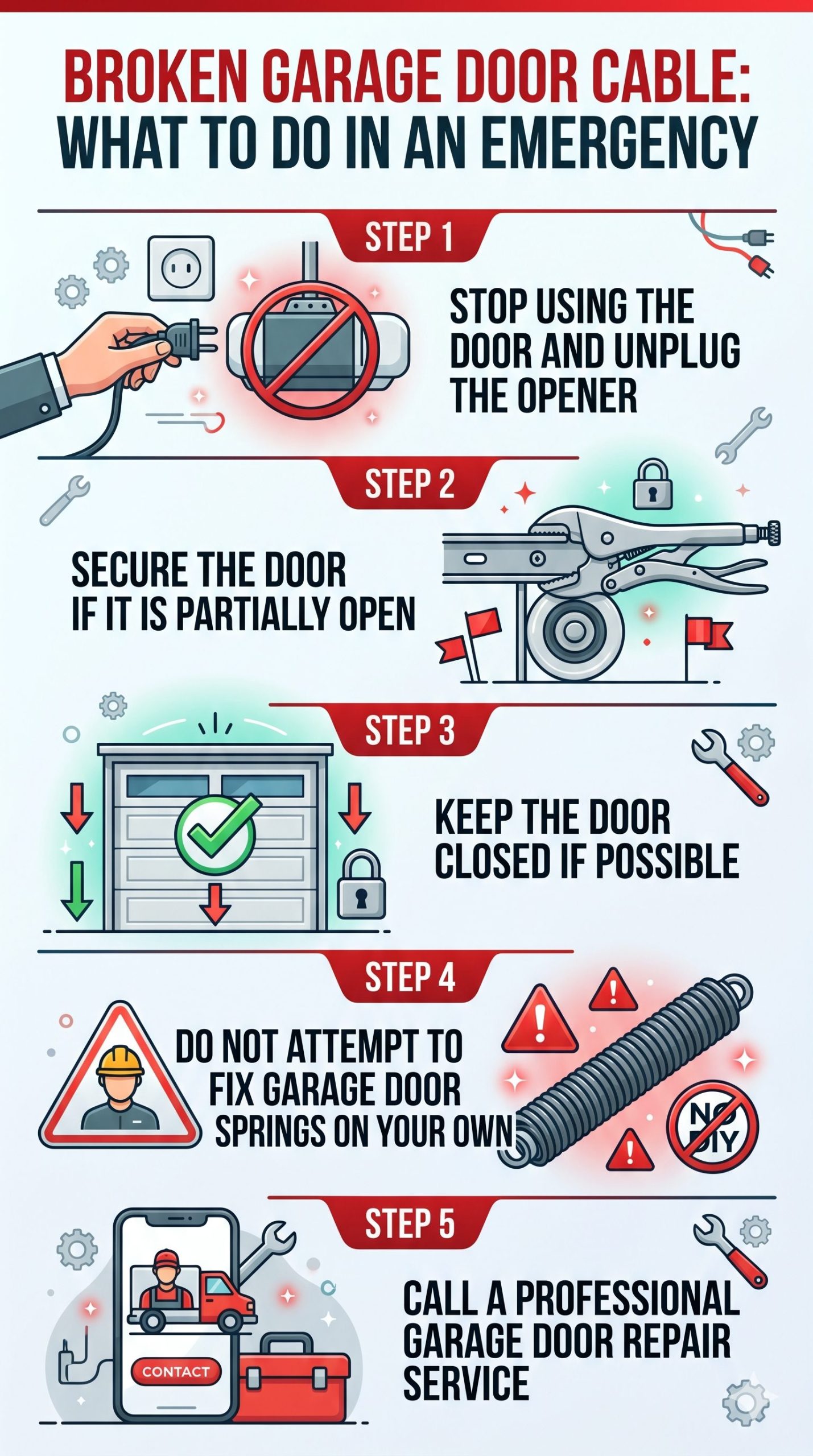 Is It Safe to Operate Your Garage Door With a Broken Cable