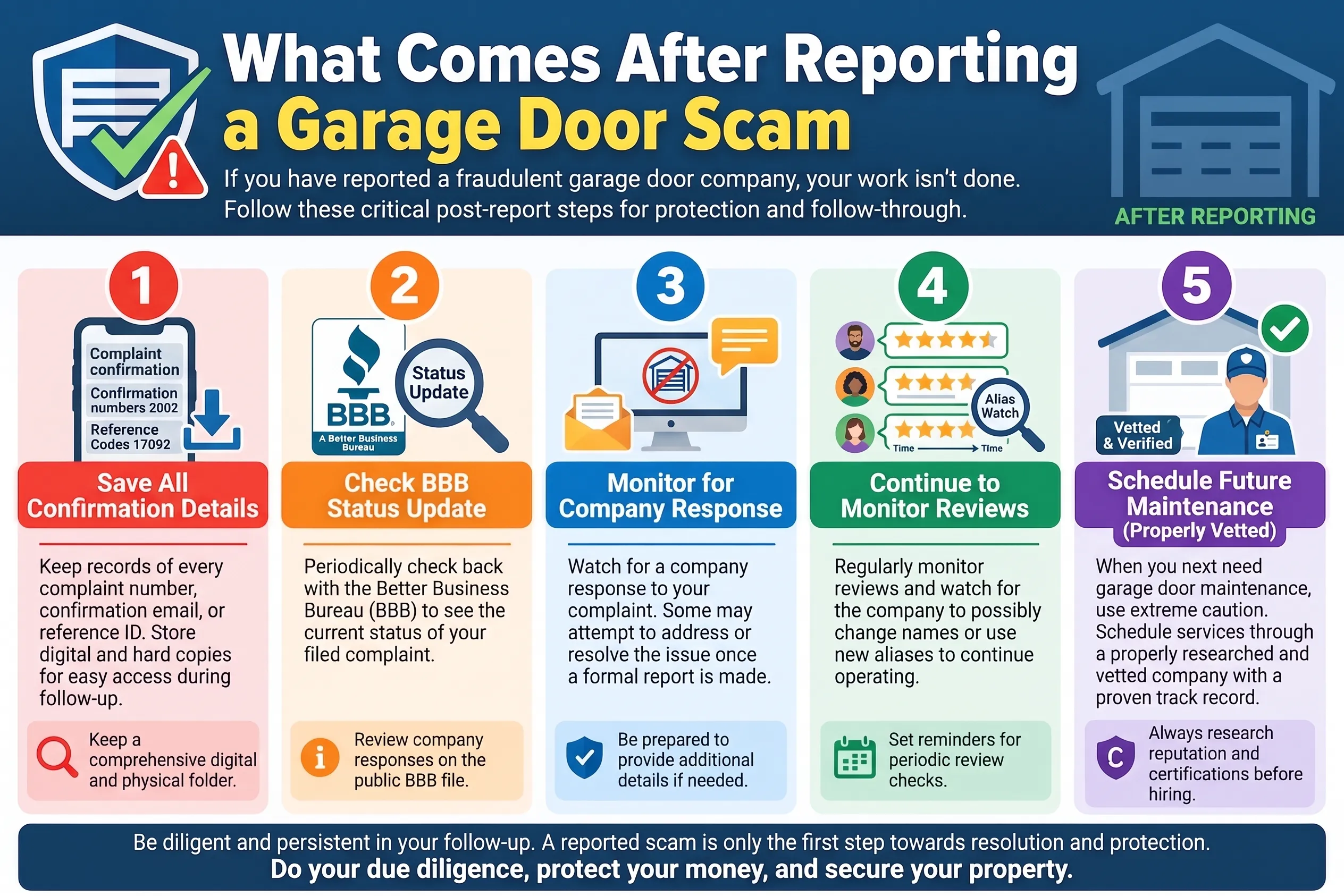 What Comes After Reporting a Garage Door Scam
