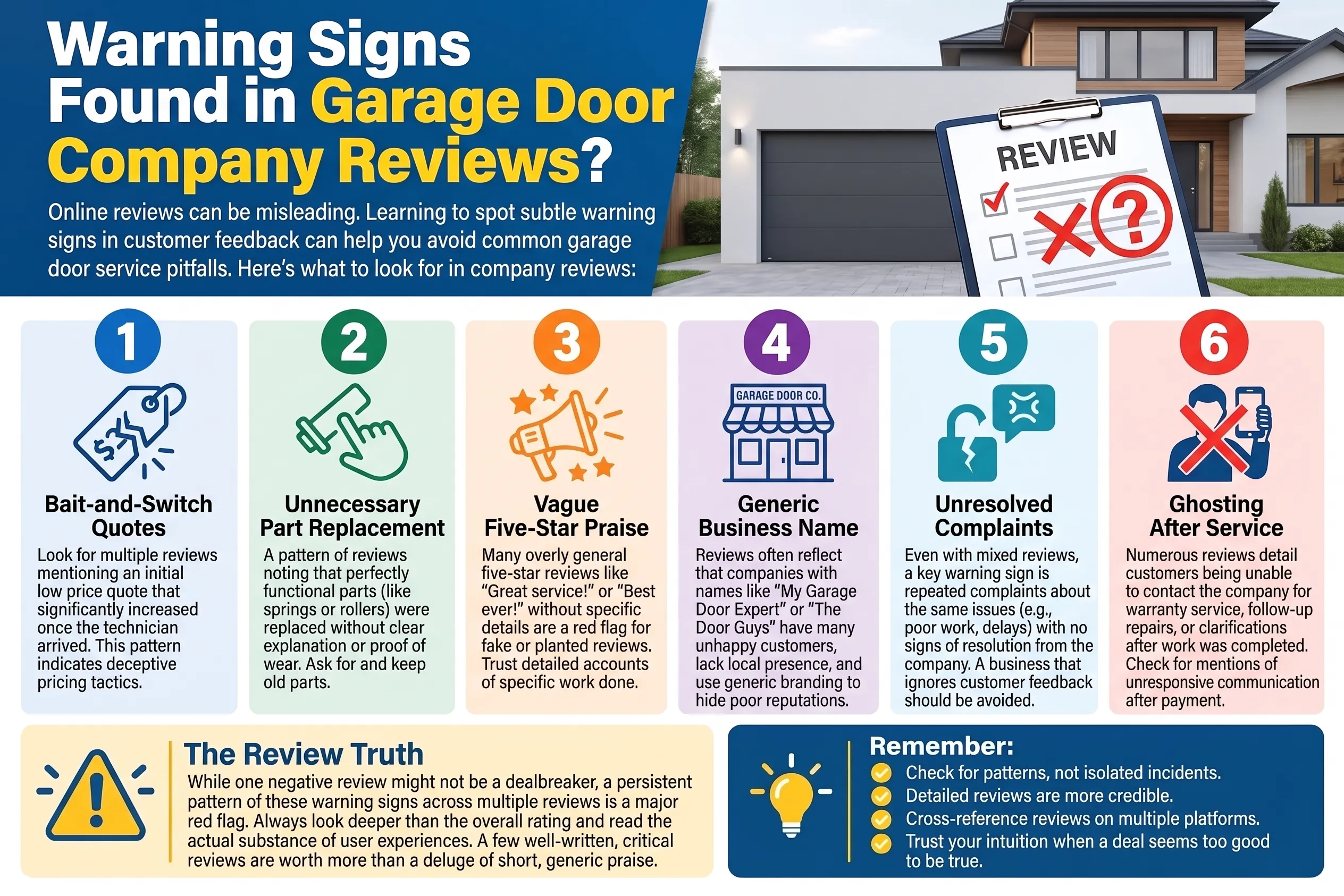Warning Signs Found in Garage Door Company Reviews